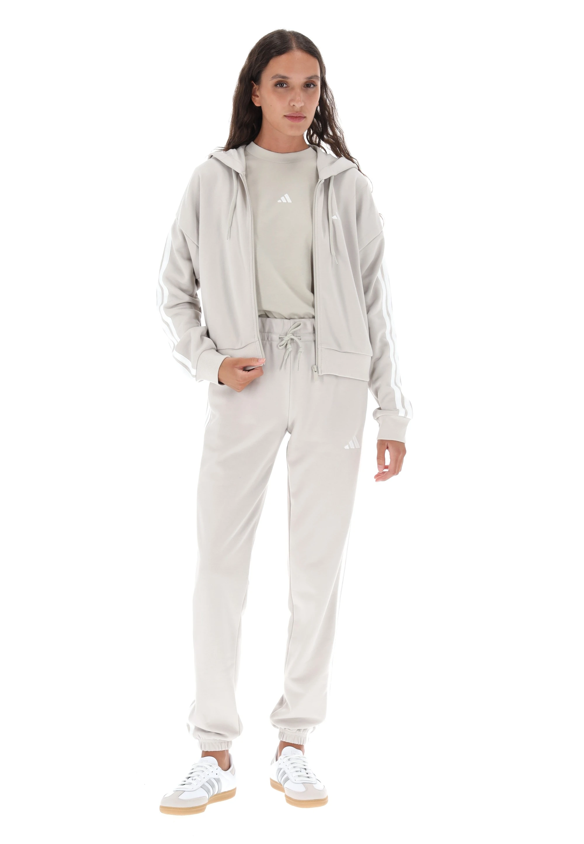 Felpa cropped full zip con cappuccio Adidas donna art. JW1821